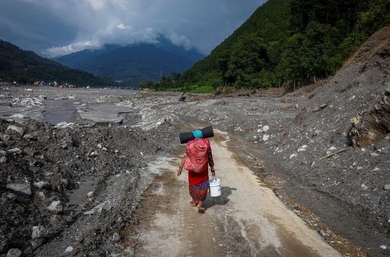 Aftermath of flash floods and mudslide in Nepal