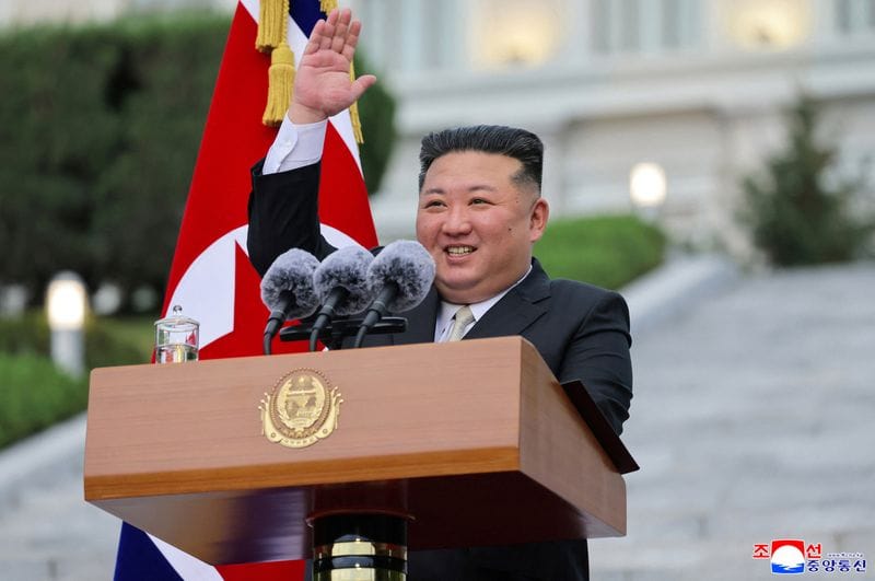 North Korean leader Kim Jong Un visits Kim Il Sung University to mark the 80th anniversary of its founding, in Pyongyang
