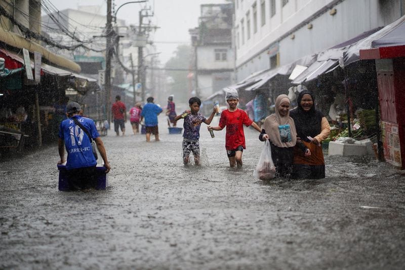 Aftermath of flooding, in Bangkok
