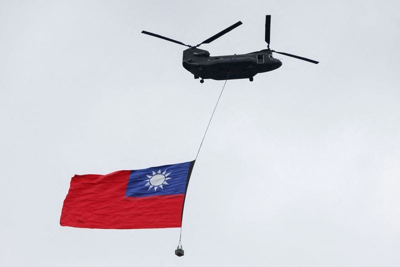 Rehearsal ahead of Taiwan's National Day celebrations in Taipei