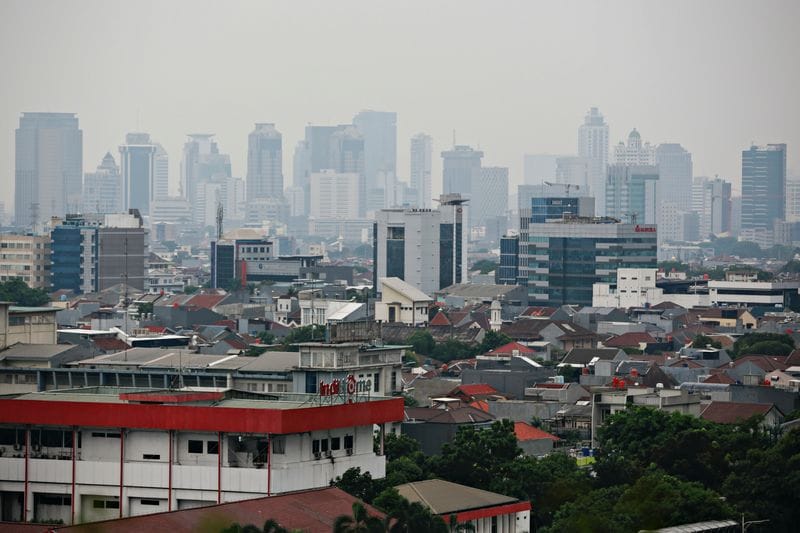 A general view of the city skyline of Jakarta, the capital city of Indonesia