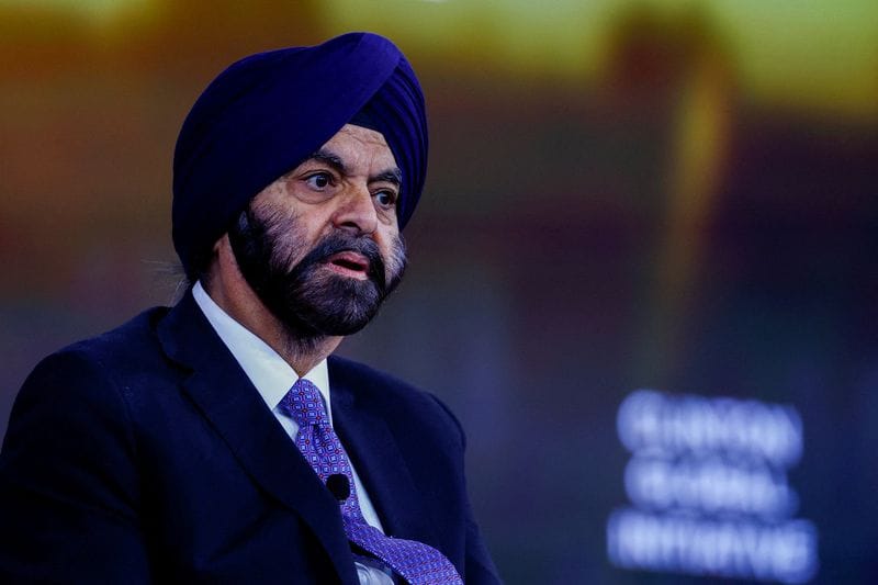 FILE PHOTO: Ajay Banga, President of the World Bank Group, reacts during the Clinton Global Initiative 2026 Annual Meeting in New York City