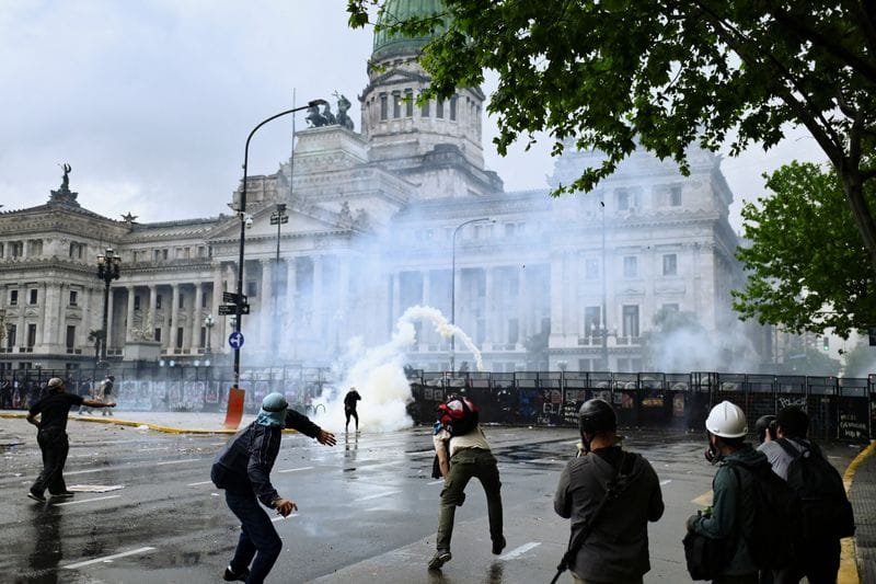 Protest in support of the Argentine university community and against President Javier Milei's administration, in Buenos Aires