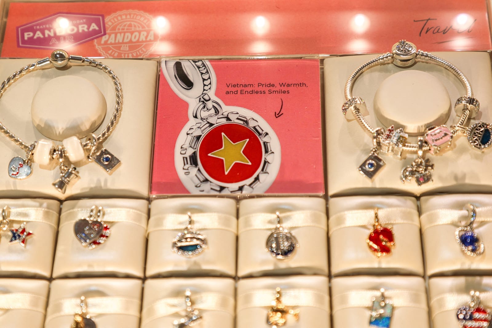 Pandora jewellery is displayed at its largest manufacturing unit, in Ho Chi Minh, Vietnam, October 1, 2026. REUTERS/Nguyen Minh