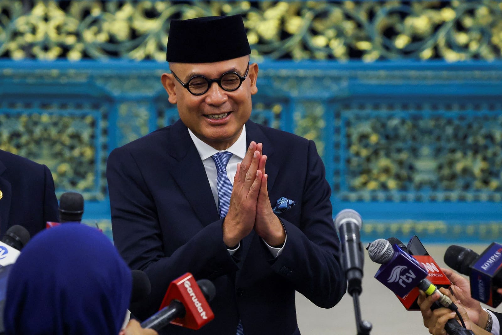Indonesian Foreign Minister, Arrmanatha Nasir speaks to media after his inauguration at the State Palace in Jakarta, Indonesia, October 1, 2026. REUTERS/Ajeng Dinar Ulfiana