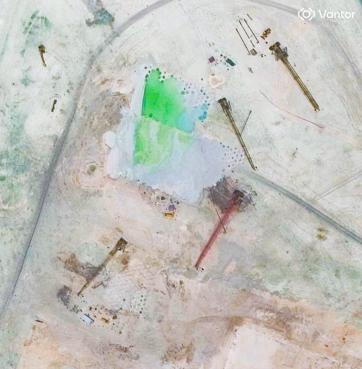A satellite view of dynamic compaction at Antelope Reef in the South China Sea September 25, 2026. Vantor/Handout via REUTERS REUTERS/Vantor