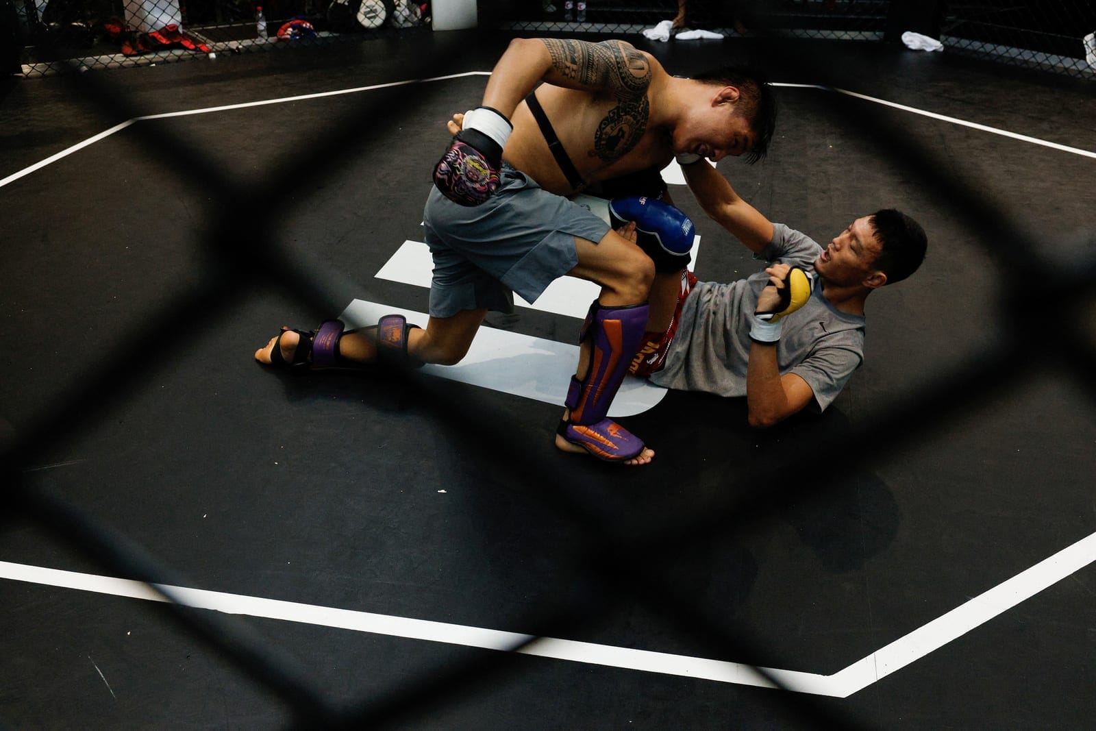 UFC flyweight fighter Su Mudaerji, spars with a sparring partner at the UFC Performance Institute in Shanghai, China, August 20, 2026. REUTERS/Go Nakamura