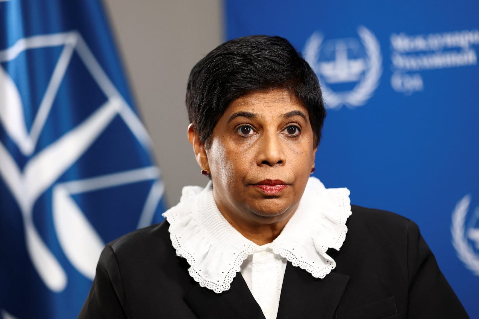 ICC deputy prosecutor Nazhat Shameem Khan who is sanctioned by US speaks during an exclusive interview with Reuters in The Hague, Netherlands, October 9, 2026. REUTERS/Piroschka van de Wouw