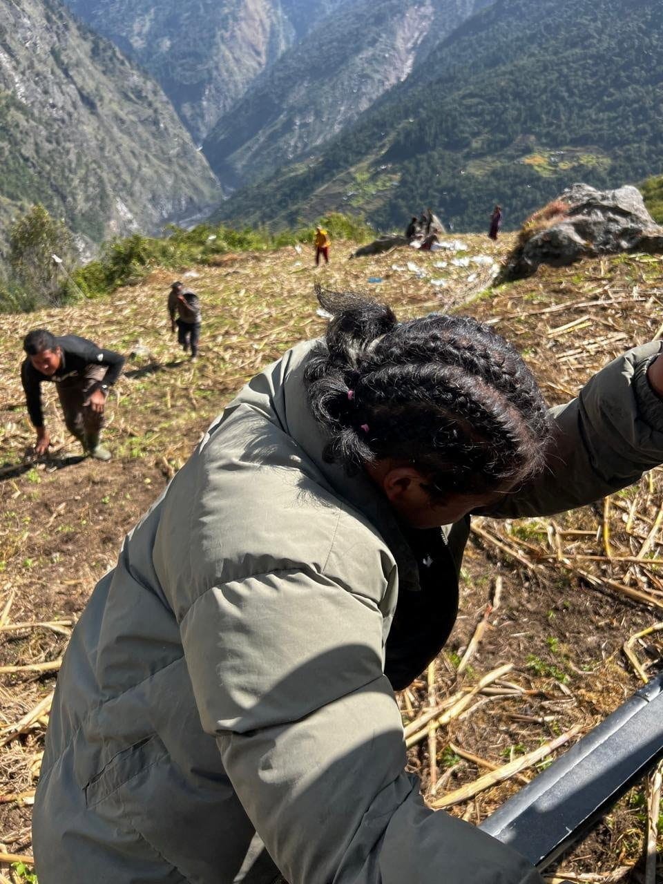 Nepal Army helicopter rescues people from areas affected by flooding of Budhi Gandaki River following a dry landslide in Chumnubri village, Gorkha district, Nepal, in this handout obtained by Reuters on October 11, 2026. Nepal Army/Handout via REUTER