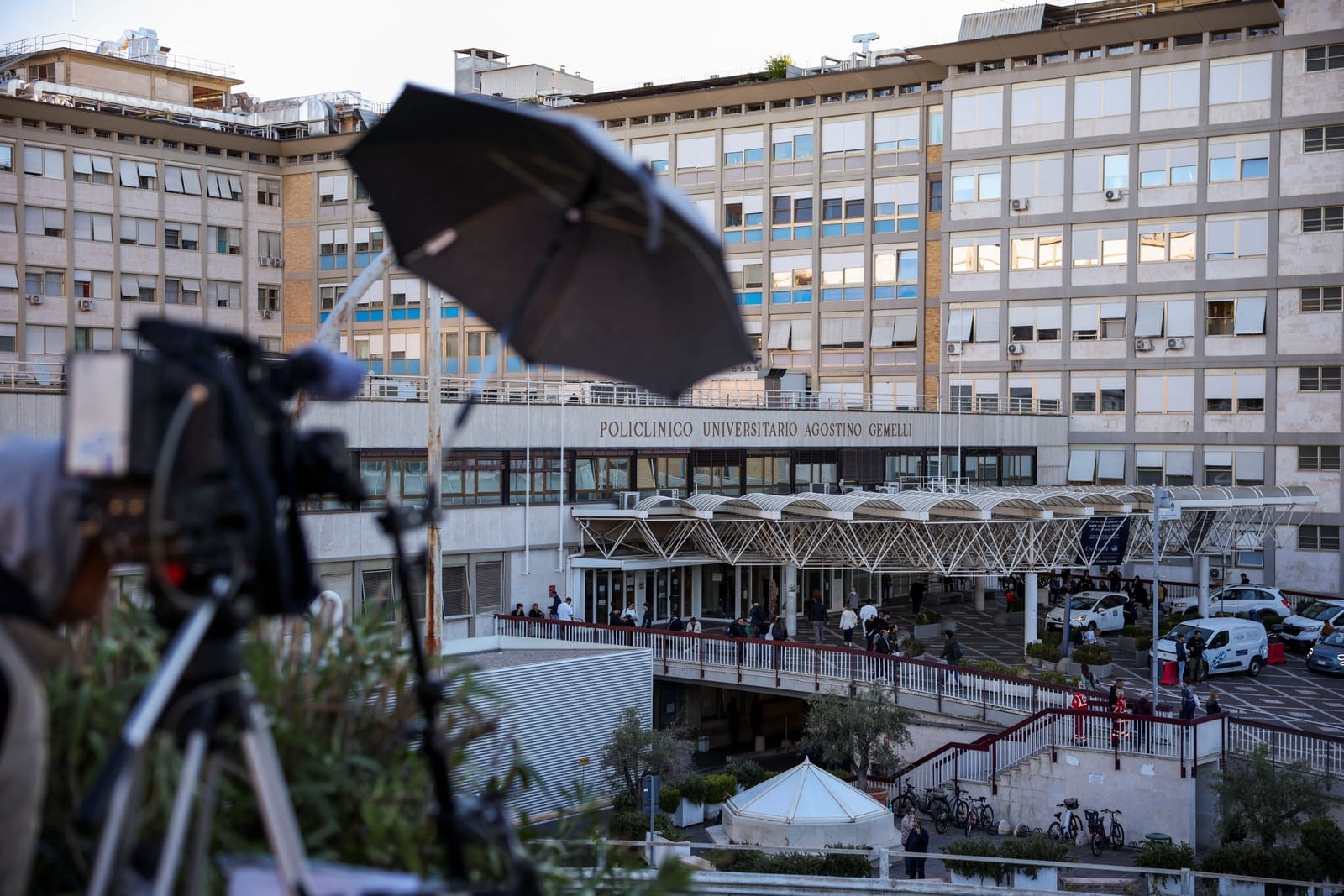 The Gemelli Hospital after the Vatican said Pope Leo had been diagnosed with lung cancer following surgery to remove part of his right lung, in Rome, Italy, October 15, 2026. REUTERS/Stoyan Nenov