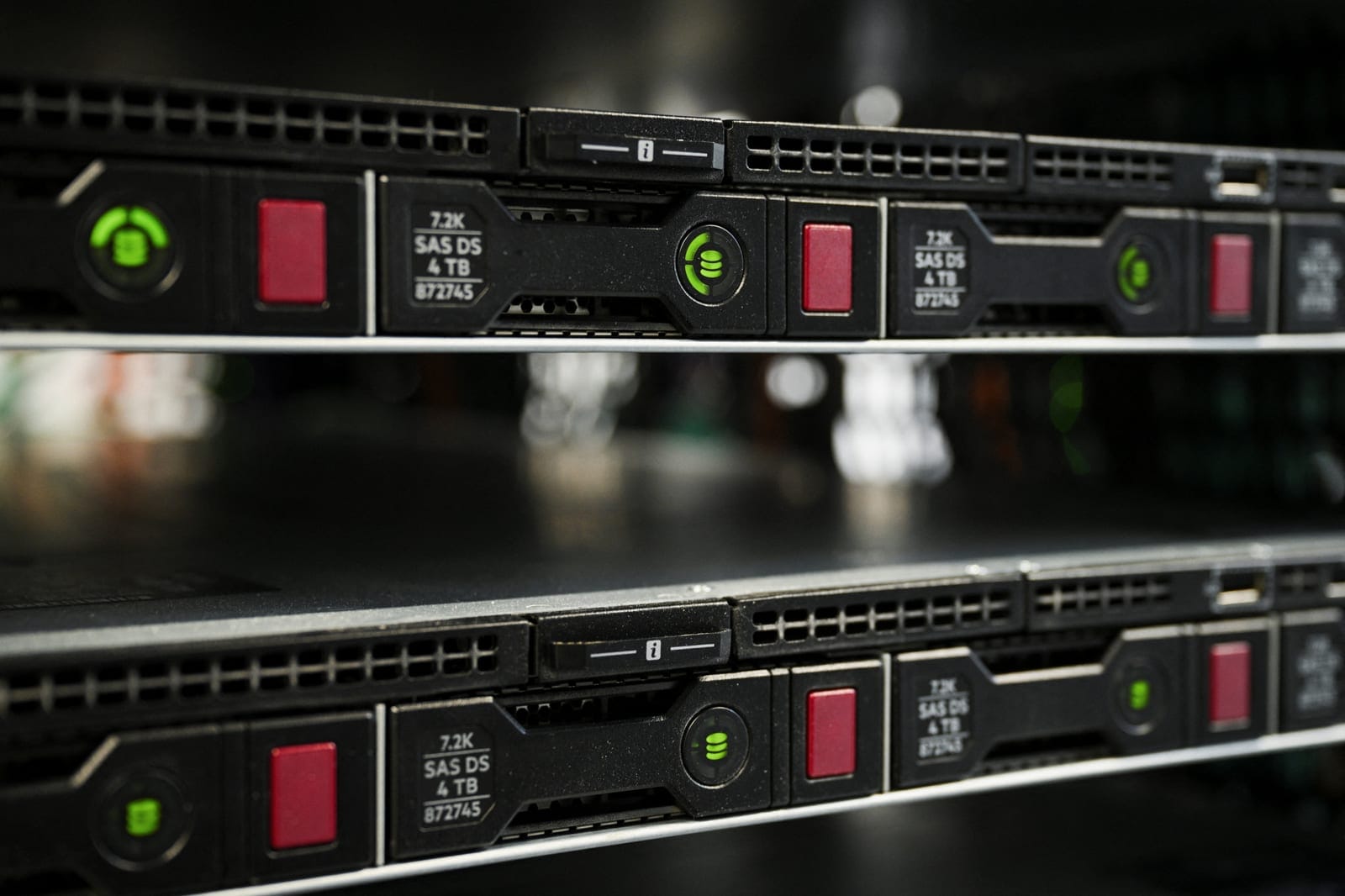 Hard disk drives at the computer server, as cyber agencies warn that websites may be taken offline while PHP prepares a critical fix, in Berlin, Germany, October 21, 2026. REUTERS/Annegret Hilse