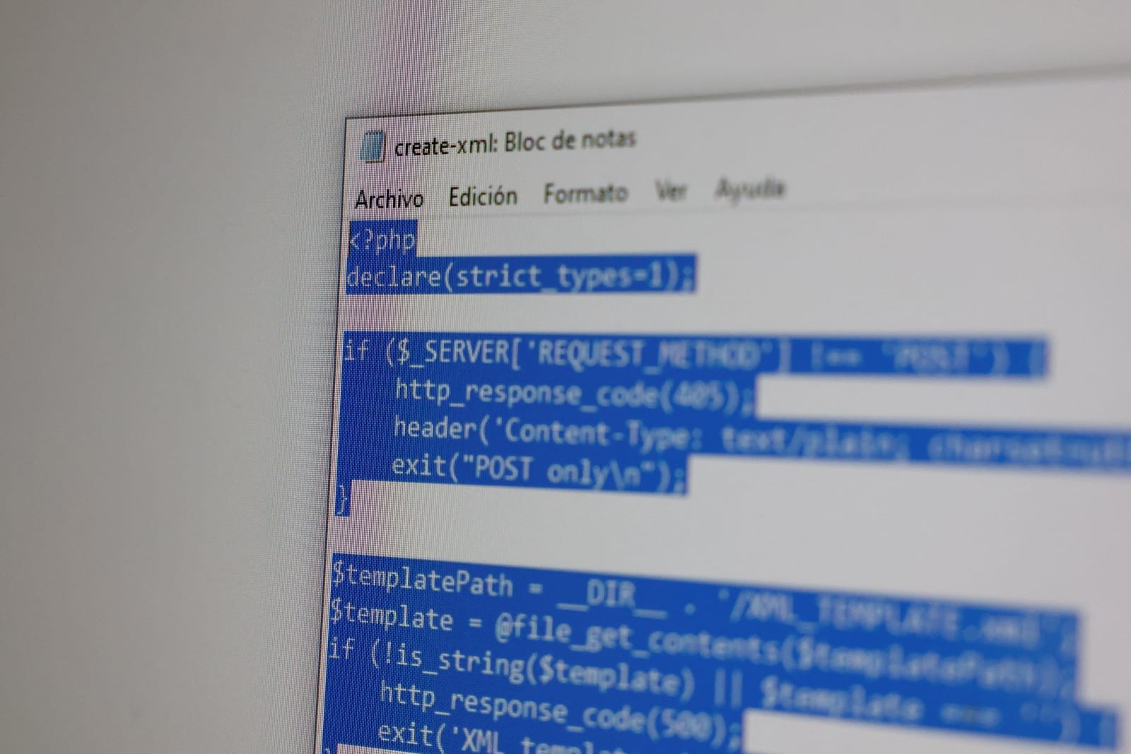 PHP code is displayed on a computer in Guernica, Spain, October 22, 2026. Government websites across Europe went dark on October 21, as operators raced to patch two critical vulnerabilities in PHP, one of the most widely used programming languages on