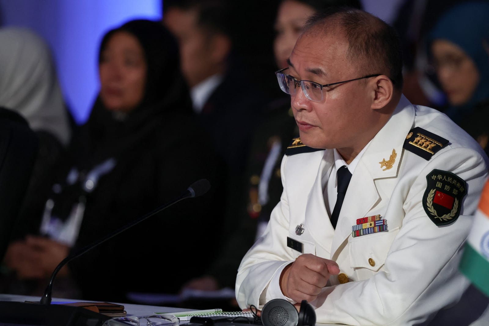 China's Defense Attache to the Philippines, Senior Captain Yang Lei, attends the 13th ASEAN Defence Ministers’ Meeting-Plus (ADMM-Plus), in Cebu, Philippines, October 29, 2026. REUTERS/Eloisa Lopez/Pool