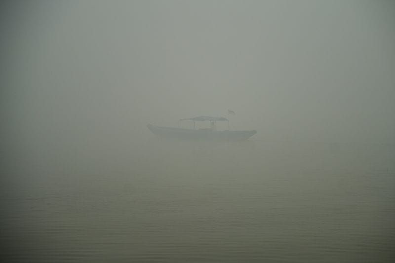 Haze from wildfires in Palembang, South Sumatra