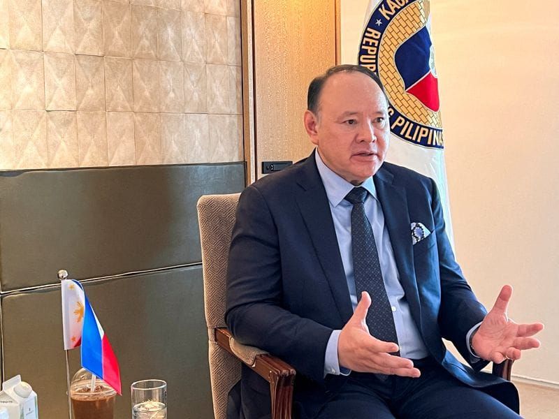 FILE PHOTO: Philippines Defence Minister Gilberto Teodoro speaks during an interview at the IISS Shangri-La  Dialogue security summit in Singapore