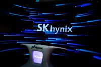 FILE PHOTO: SK Hynix at the Nasdaq market in New York