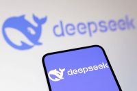 Illustration shows Deepseek logo