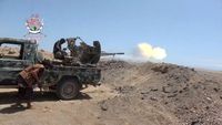 FILE PHOTO: A pro-Saudi-backed Yemeni government fighter fires a vehicle-mounted weapon during what government forces say was an advance against the Iran-backed Houthis, near Dhubab