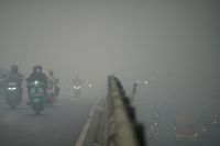 Haze from wildfires in Palembang, South Sumatra
