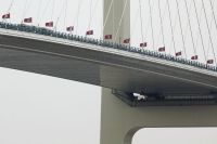 Newly opened New Yalu River Bridge as seen from Dandong