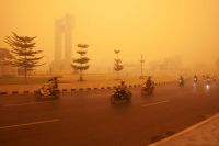 Haze due to wildfires in Palangka Raya, Central Kalimantan