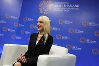Erin Browne, US Under Secretary of the Treasury for International Affairs, during an interview with Reuters at the IMF/World Bank 2026 Annual Meetings in Bangkok