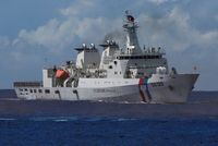 FILE PHOTO: A Taiwanese Coast Guard patrol ship, Kaohsiung (CG 129), is seen during a rescue drill near the coast of Itu Aba, which the Taiwanese call Taiping, at the South China Sea