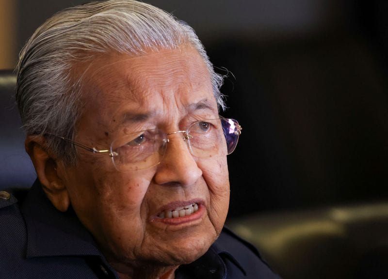 Former Malaysian Prime Minister Mahathir Mohamad holds a press conference at Putrajaya