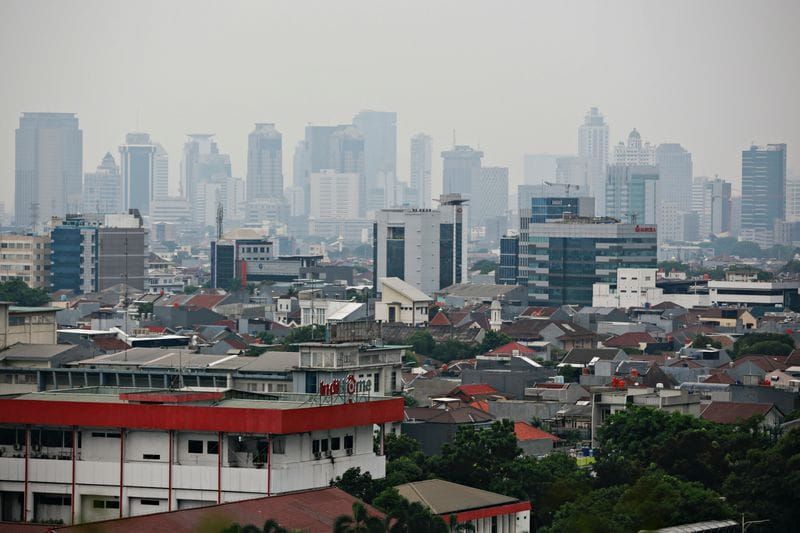 A general view of the city skyline of Jakarta, the capital city of Indonesia