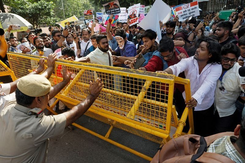 FILE PHOTO: Protest against India's Chief Election Commissioner Gyanesh Kumar, in New Delhi