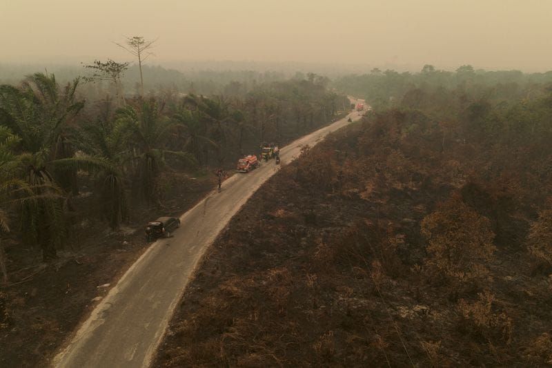 Haze from wildfires in South Arut