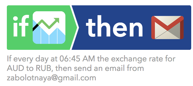 AUD to RUB IFTTT recipe