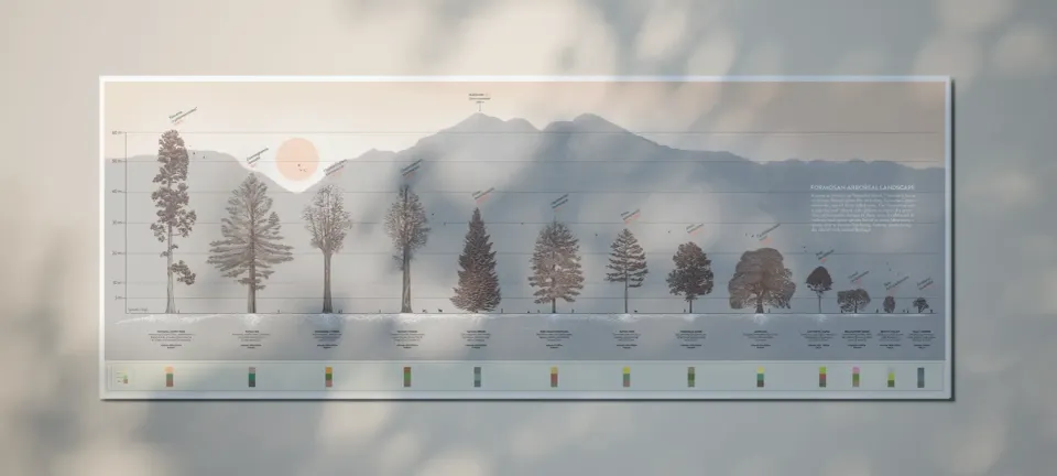 Formosan arboreal landscape infographic by Tawatha T. Elguero and Lu Hsin. 