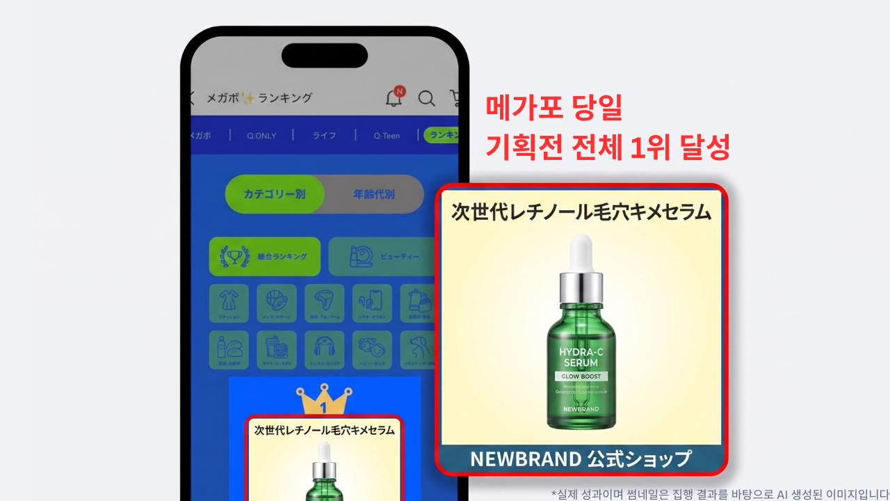 일본 큐텐 메가와리 연계 신제품 마케팅 성공사례