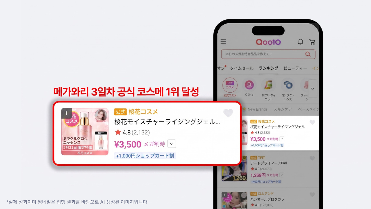 일본 큐텐 일일특가 연계 신제품 마케팅 성공사례