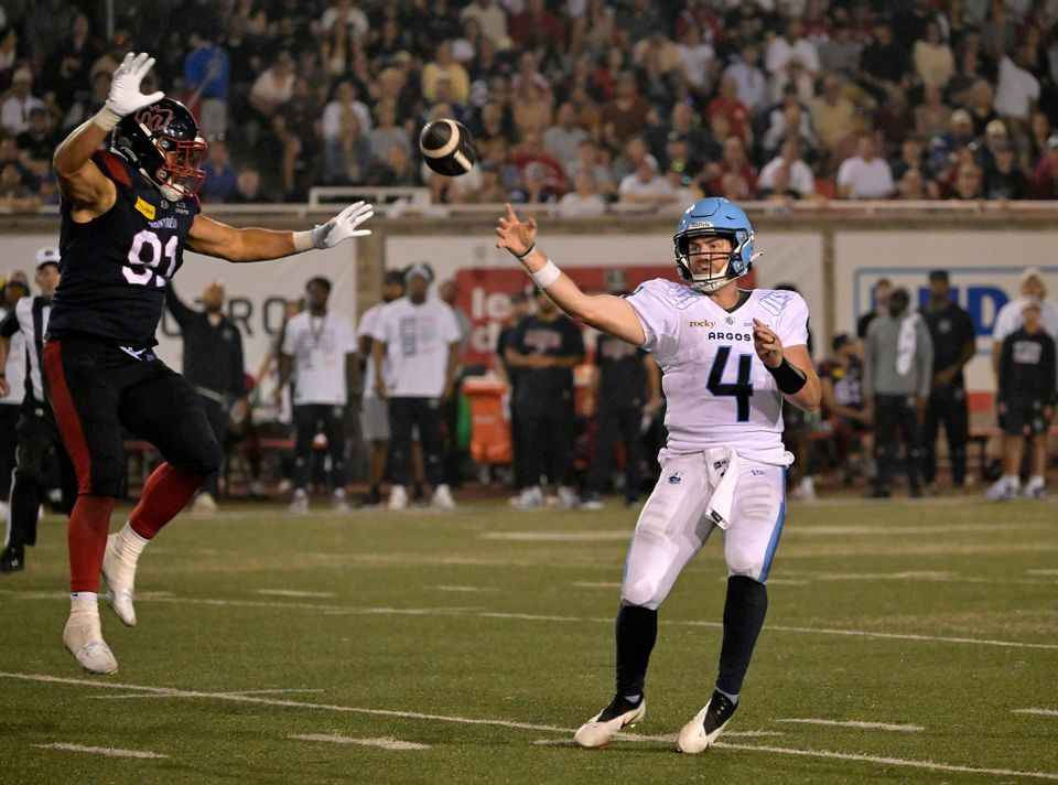 Toronto Argonauts struggle to handle Alouettes pressure in Week 1 loss