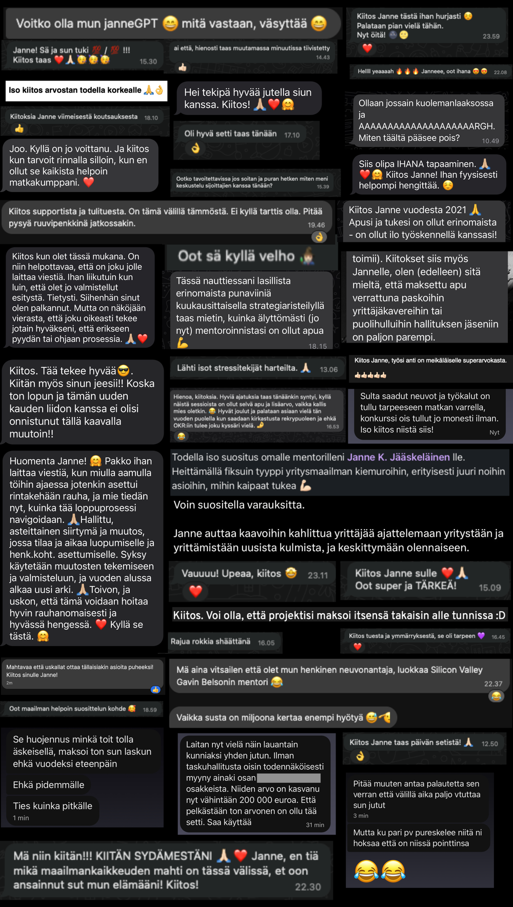 Asiakkaideni kommentteja.