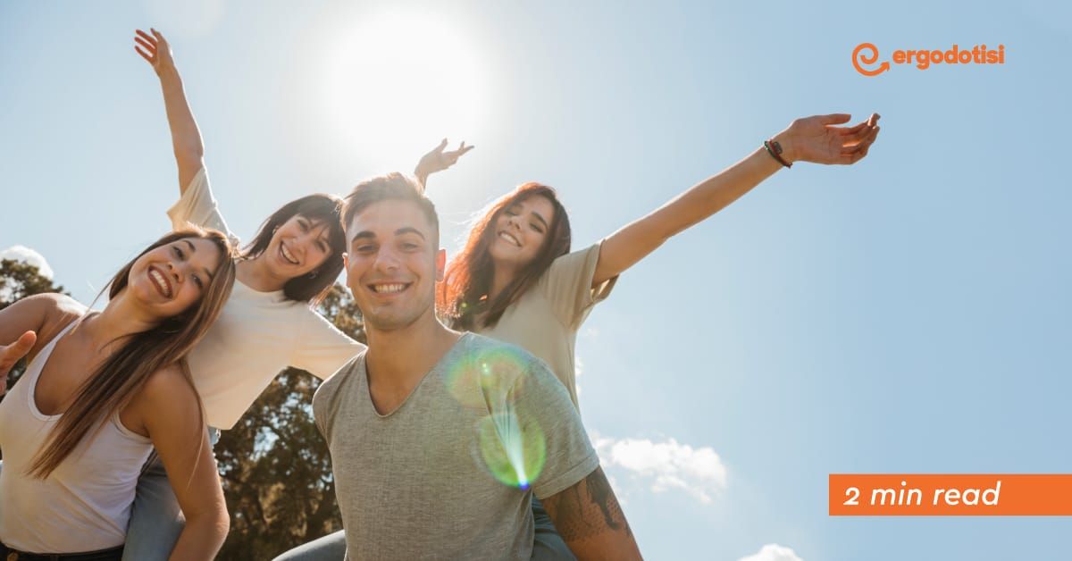 Professionals collaborating in a modern office workplace discussing flexible work