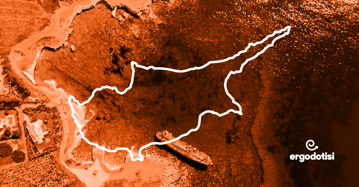 Map of Cyprus highlighting job opportunities and work locations.