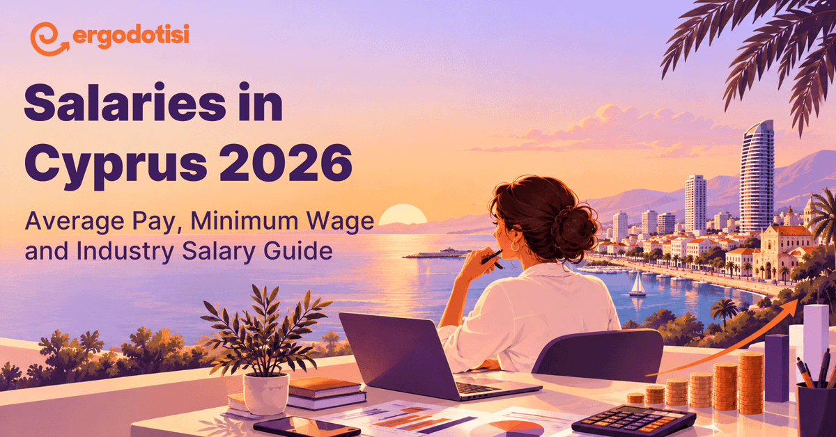 Illustration representing salaries and employment trends in Cyprus in 2026