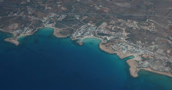 Panoramic view of Cyprus edge. 
