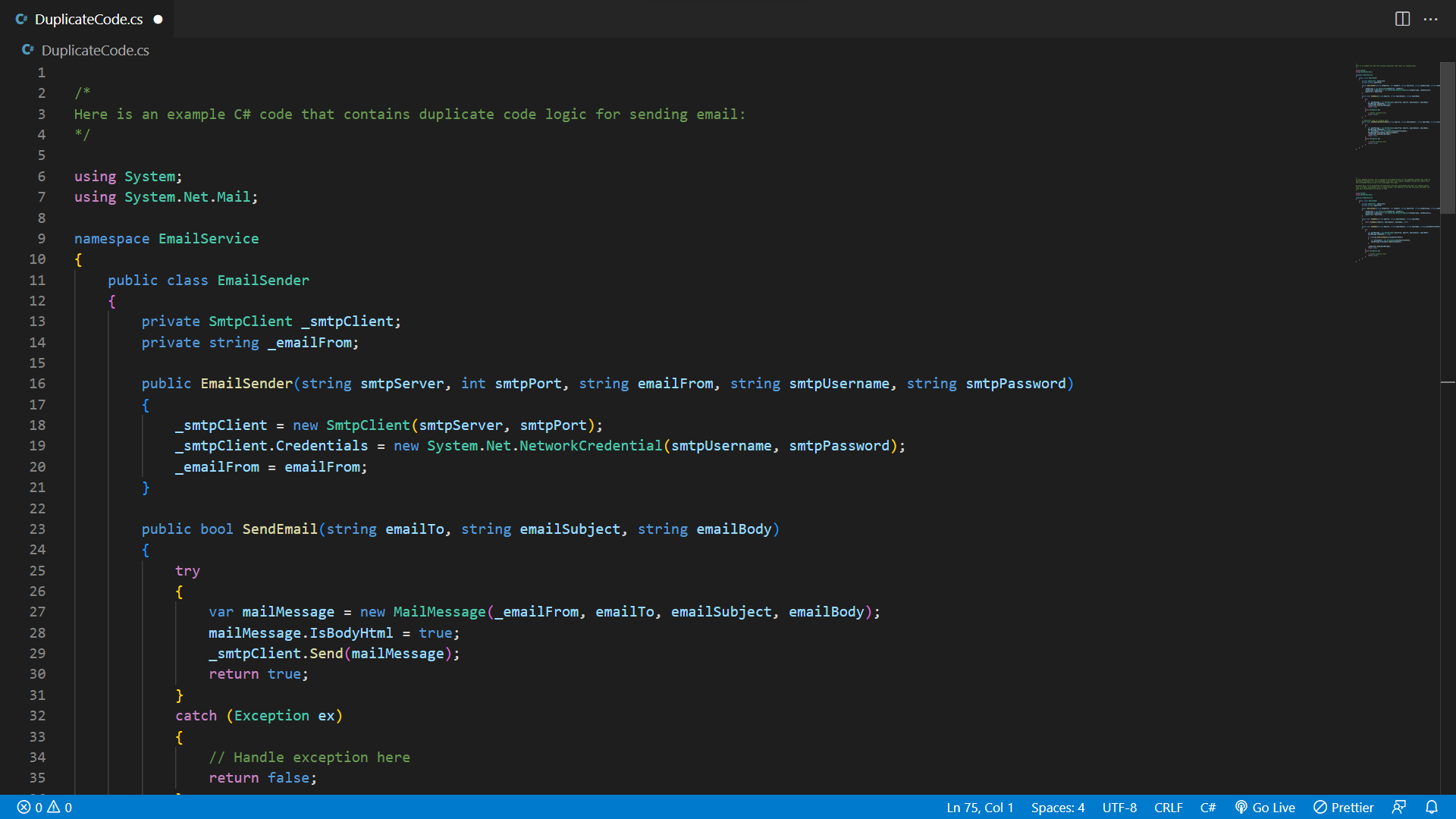 Code Smell - Duplicate Code