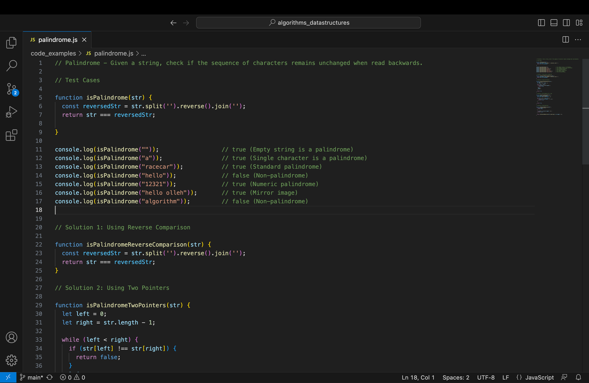 Exploring Palindrome String Problem in JavaScript