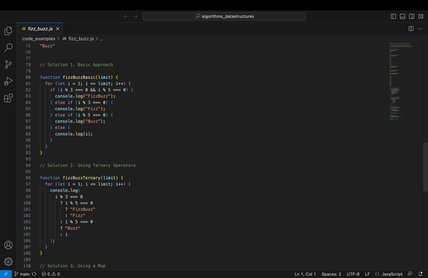 Solving the Fizz Buzz Problem in JavaScript