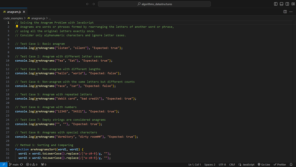 Solving the Anagram Problem with JavaScript