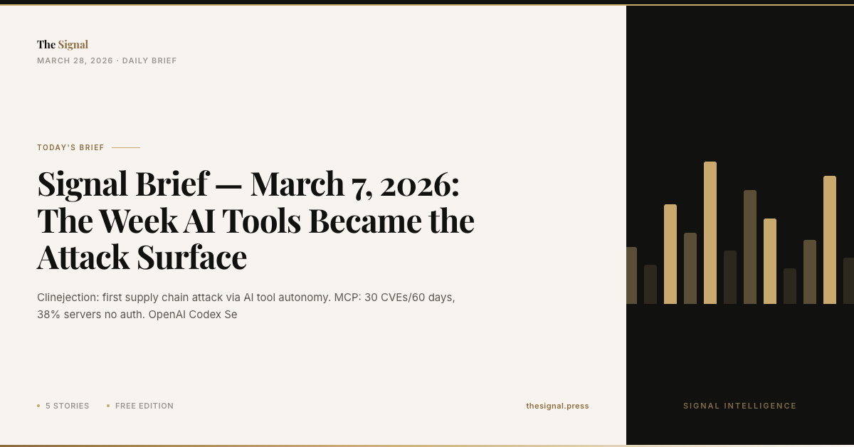 Signal Brief — March 7, 2026: The Week AI Tools Became the Attack Surface