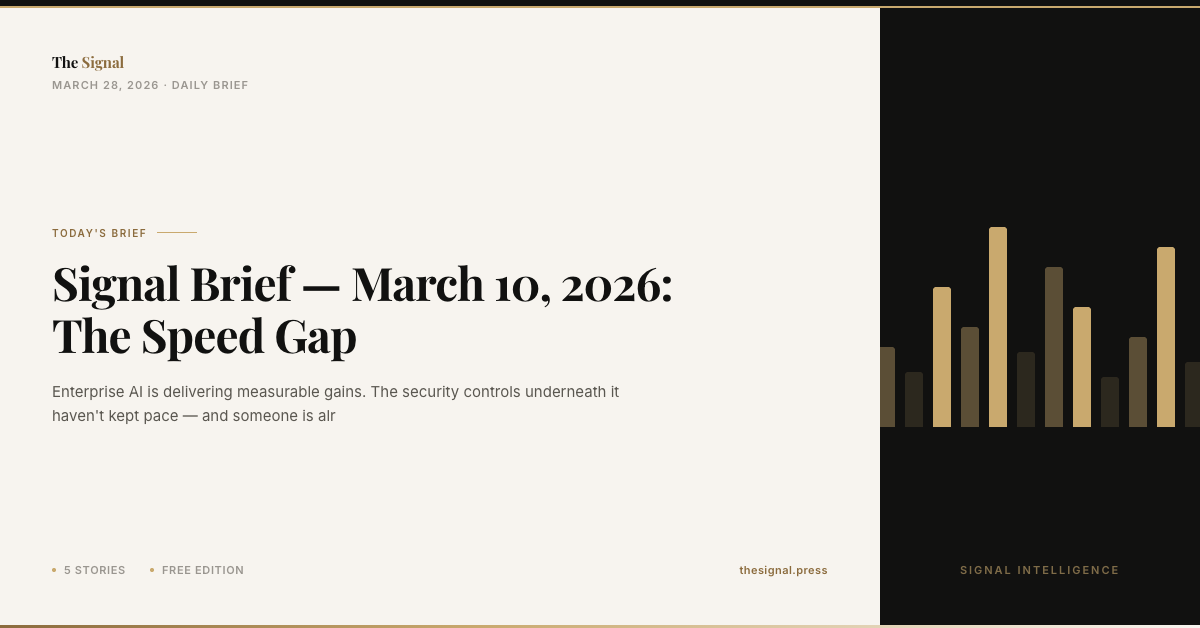 Signal Brief — March 10, 2026: The Speed Gap