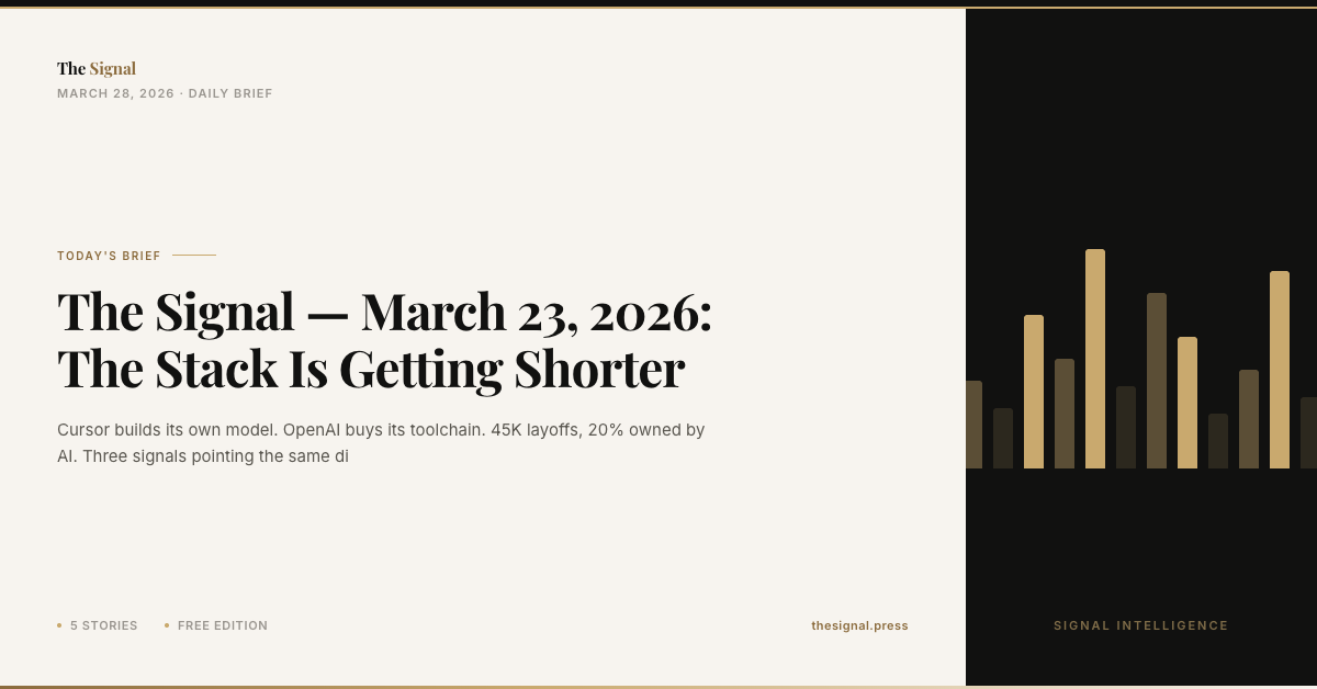 The Signal — March 23, 2026: The Stack Is Getting Shorter