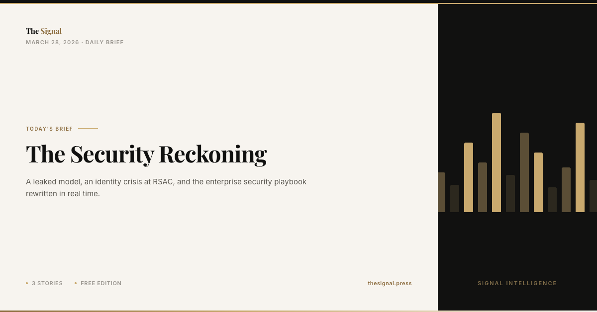 The Signal — March 28, 2026: The Security Reckoning