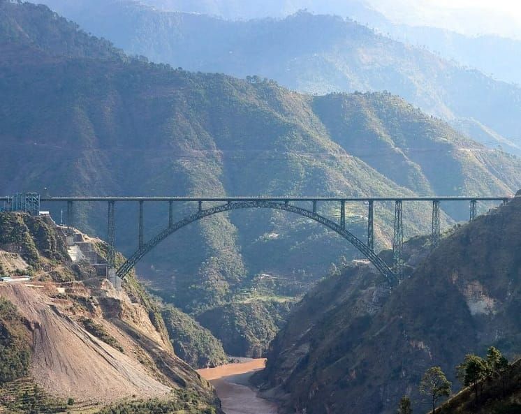 Chenab Rail Bridge (India), the world's highest rail bridge: a very unsuitable time of inauguration, and an astrological comparison with the Crimean Road Bridge